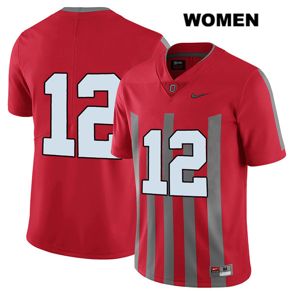 Ohio State Buckeyes Women's Matthew Baldwin #12 Red Authentic Nike Elite No Name College NCAA Stitched Football Jersey YA19N21CP